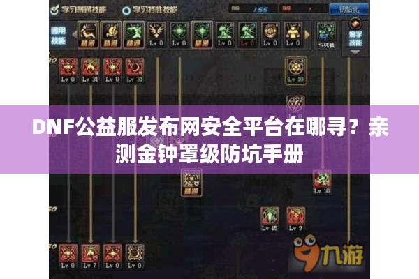 DNF公益服发布网安全平台在哪寻？亲测金钟罩级防坑手册